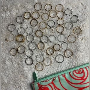 44pc Gold & Silver Rings Set (with free bag)